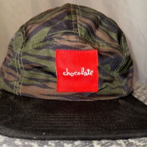 Chocolate Kids Camouflage Hat with Red Patch